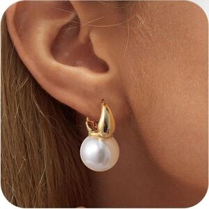 Gold Earrings with Pearl for Women AAA+ Handpicked Cultured Pearls Weeding Gift